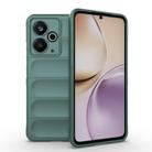 For Realme 14T 5G Global Magic Shield TPU + Flannel Phone Case(Dark Green) - 1