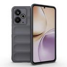 For Realme 14T 5G Global Magic Shield TPU + Flannel Phone Case(Dark Grey) - 1
