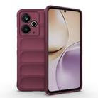 For Realme 14T 5G Global Magic Shield TPU + Flannel Phone Case(Wine Red) - 1