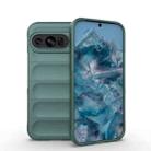 For Google Pixel 9 5G Global Magic Shield TPU + Flannel Phone Case(Dark Green) - 1