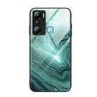 For Infinix Hot 20i Marble Pattern Glass Phone Case(Water Waves) - 1