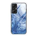 For Infinix Hot 20S Marble Pattern Glass Phone Case(Blue Ocean) - 1