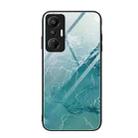 For Infinix Hot 20S Marble Pattern Glass Phone Case(Green Ocean) - 1