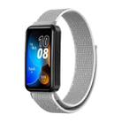 For Huawei Band 8 16mm Woven Nylon Loop Watch Band(Grey White) - 1