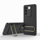 For vivo S16 5G Wavy Textured Phone Case with Lens Film(Black) - 1