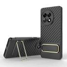 For OnePlus Ace 2 5G Wavy Textured Phone Case with Lens Film(Black) - 1