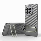 For OnePlus Ace 2 5G Wavy Textured Phone Case with Lens Film(Grey) - 1