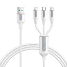 JOYROOM S-1T3066A15 Ice-Crystal Series 1.2m 66W USB to 8 Pin+Type-C+Micro USB  3 in 1 Fast Charging Data Cable(White) - 1