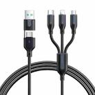 JOYROOM S-2T3018A15 Ice-Crystal Series 1.2m 3.5A USB+Type-C to 8 Pin+Type-C+Micro USB 3 in 2 Fast Charging Cable(Black) - 1