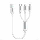 JOYROOM S-1T3018A15 Ice-Crystal Series 3.5A USB to 8 Pin+Type-C+Micro USB 3 in 1 Charging Cable, Length:0.3m(White) - 1