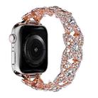 4-Petal Diamond Metal Watch Band For Apple Watch Ultra 49mm(Rose Gold) - 1