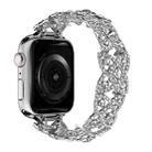 4-Petal Diamond Metal Watch Band For Apple Watch Ultra 49mm(Silver) - 1