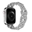 4-Petal Diamond Metal Watch Band For Apple Watch 8 41mm(Silver) - 1