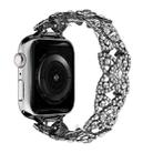 4-Petal Diamond Metal Watch Band For Apple Watch 8 41mm(Black) - 1