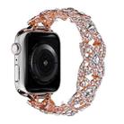 4-Petal Diamond Metal Watch Band For Apple Watch 7 41mm(Rose Gold) - 1