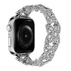 4-Petal Diamond Metal Watch Band For Apple Watch SE 2022 40mm(Silver) - 1