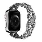 4-Petal Diamond Metal Watch Band For Apple Watch SE 2022 40mm(Black) - 1