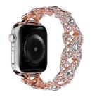 4-Petal Diamond Metal Watch Band For Apple Watch SE 2023 40mm(Rose Gold) - 1