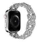 4-Petal Diamond Metal Watch Band For Apple Watch Ultra 2 49mm(Silver) - 1