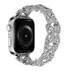 4-Petal Diamond Metal Watch Band For Apple Watch 9 41mm(Silver) - 1