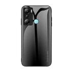 For Infinix Hot 20i Texture Gradient Glass TPU Phone Case(Black) - 1
