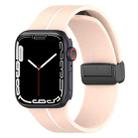 Two Color Folding Buckle Silicone Watch Band For Apple Watch 8 41mm(Pink+White) - 1