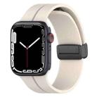 Two Color Folding Buckle Silicone Watch Band For Apple Watch 38mm(Starlight+Grey) - 1
