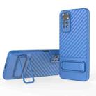 For Xiaomi Redmi Note 11S Wavy Texture TPU Phone Case with Lens Film(Blue) - 1