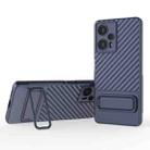 For Xiaomi Redmi Note 12 Turbo Wavy Texture TPU Phone Case with Lens Film(Blue) - 1