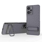 For Xiaomi Redmi Note 12 Turbo Wavy Texture TPU Phone Case with Lens Film(Grey) - 1