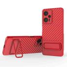 For Xiaomi Poco F5 Wavy Texture TPU Phone Case with Lens Film(Red) - 1