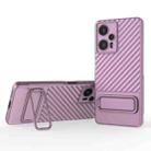 For Xiaomi Poco F5 Wavy Texture TPU Phone Case with Lens Film(Purple) - 1