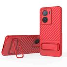 For vivo iQOO Z7 5G Wavy Texture TPU Phone Case with Lens Film(Red) - 1