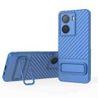 For vivo iQOO Z7 5G Wavy Texture TPU Phone Case with Lens Film(Blue) - 1