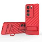 For vivo S17 Pro Wavy Texture TPU Phone Case with Lens Film(Red) - 1