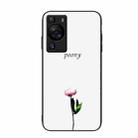 For Huawei P60 Colorful Painted Glass Phone Case(A Flower) - 1