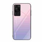 For Huawei P60 Colorful Painted Glass Phone Case(Purple Sky) - 1