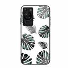 For Huawei P60 Colorful Painted Glass Phone Case(Banana Leaf) - 1