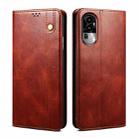 For OPPO Reno10 Pro+ Global Oil Wax Crazy Horse Texture Leather Phone Case(Brown) - 1