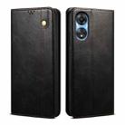 For OPPO A38 4G / A18 4G Oil Wax Crazy Horse Texture Leather Phone Case(Black) - 1