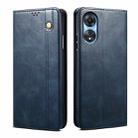 For OPPO A38 4G / A18 4G Oil Wax Crazy Horse Texture Leather Phone Case(Blue) - 1