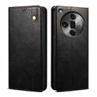 For OPPO Find X7 Oil Wax Crazy Horse Texture Leather Phone Case(Black) - 1