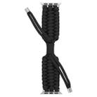 Stretch Plain Silicone Bean Watch Band For Apple Watch 7 45mm(Black) - 3