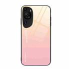 For Huawei P60 Art Gradient Color Glass Phone Case(Yellow Pink) - 1