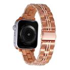 3-Beads Stripe Metal Watch Band For Apple Watch 8 45mm(Rose Gold) - 1
