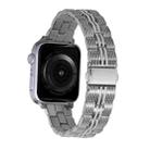 3-Beads Stripe Metal Watch Band For Apple Watch 8 45mm(Silver) - 1
