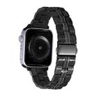 3-Beads Stripe Metal Watch Band For Apple Watch SE 40mm(Black) - 1