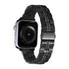3-Beads Stripe Metal Watch Band For Apple Watch SE 2023 44mm(Black) - 1