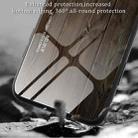 For Huawei P60 Wood Grain Glass Phone Case(Dark Brown) - 5