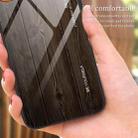 For Huawei P60 Wood Grain Glass Phone Case(Dark Brown) - 6
